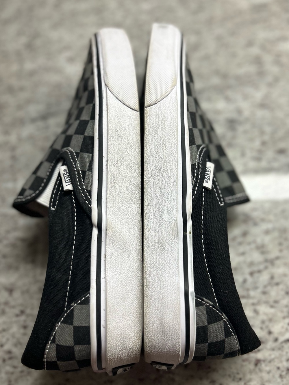Vans Men's Black & Gray Checkered Slip-On Canvas Shoes size 8, women’s 9.5 - Picture 6 of 7